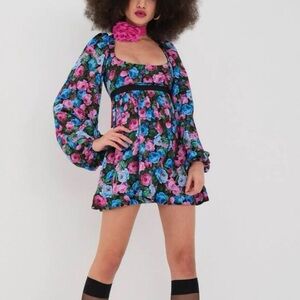 For Love And Lemons Black Floral Dress